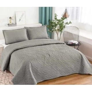 CUBRECAMA QUILT VERANO 2 PLAZAS | Gris - 1