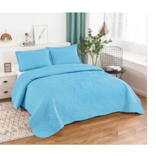 CUBRECAMA QUILT VERANO 1,5 PLAZAS | Celeste - 1