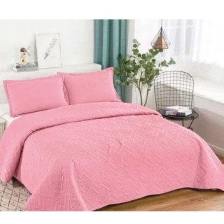 CUBRECAMA QUILT VERANO 2 PLAZAS | Rosa - 1