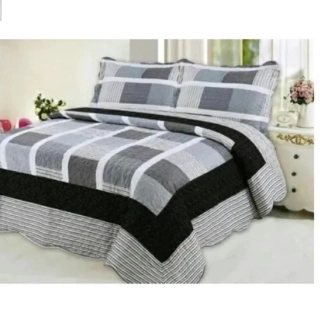 CUBRECAMA QUILT VERANO 2 PLAZAS | Gris - 1