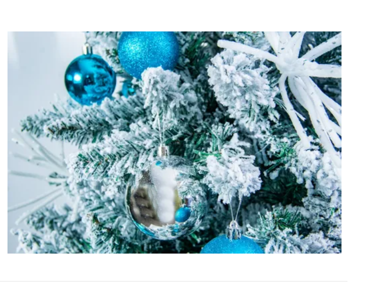 ÁRBOL DE NAVIDAD NEVADO 1,8 M, CON ADORNOS COLOR AZUL - 3