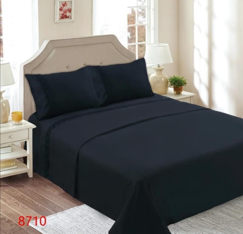 SET SABANAS 2 PLAZAS 144 HILOS HEMOSOS DISEÑOS NEGRO - 1