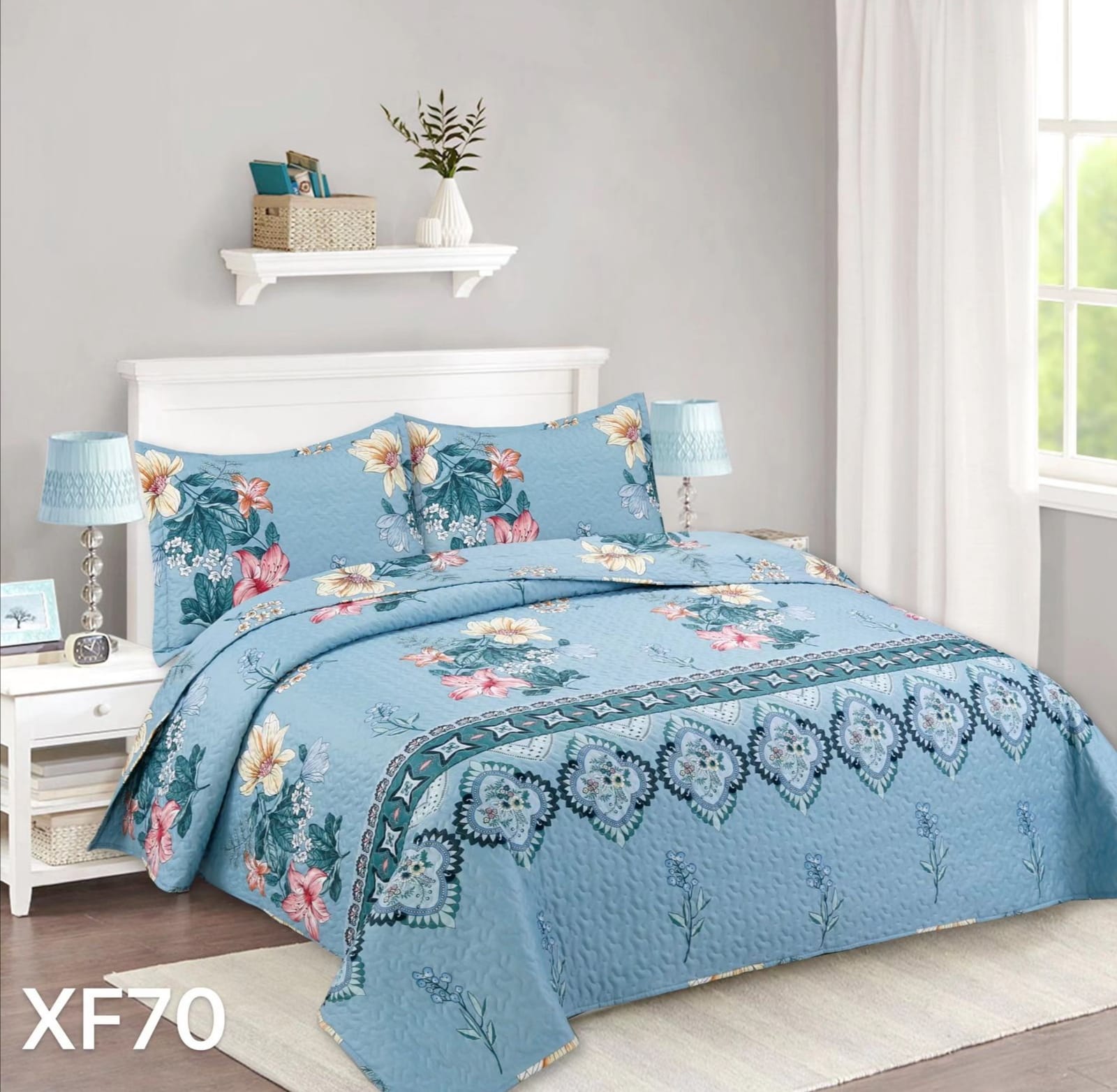 CUBRECAMA QUILT KING HERMOSOS DISEÑOS - 1