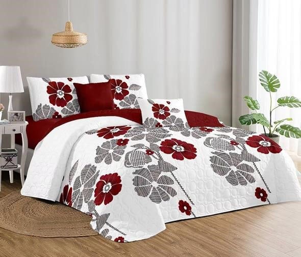 CUBRECAMA 2 PLAZAS MULTICOLOR VERANO QUILT REDFLOWER - 1