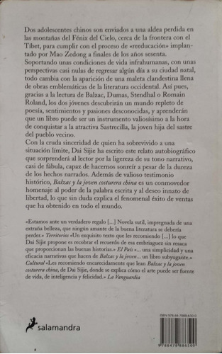 LIBRO BALZAC Y LA JOVEN COSTURERA CHINA - DAI SIJIE - 2