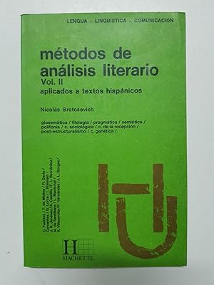 MÉTODOS DE ANÁLISIS LITERARIO II, APLICADOS A TEXTOS HISPÁNICOS - 1