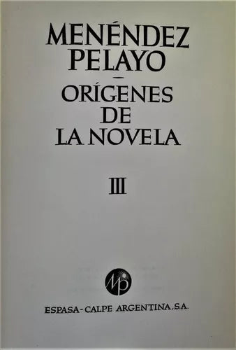 ORIGENES DE LA NOVELA / TOMO 3 - 1