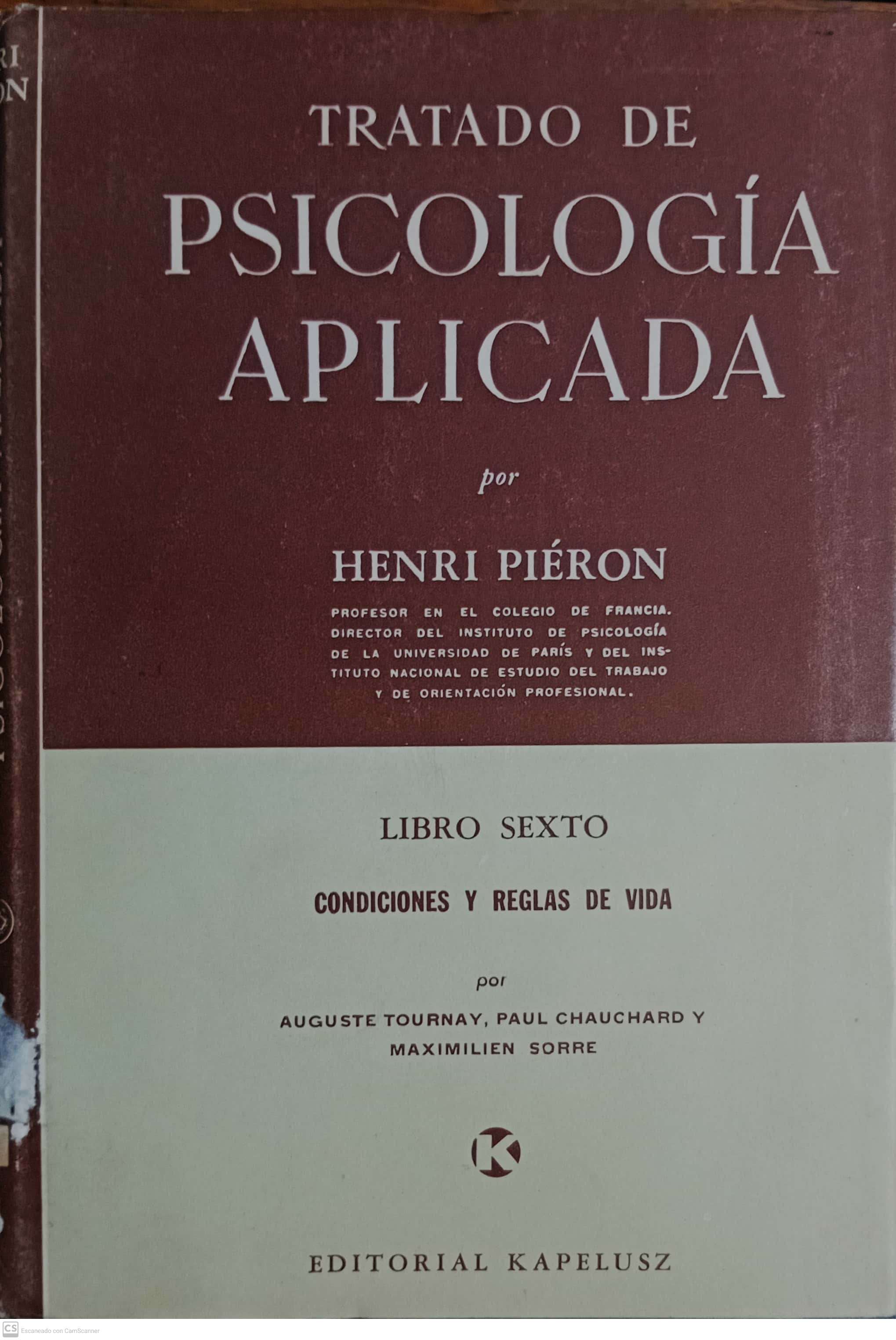 TRATADO DE PSICOLOGIA APLICADA. LIBRO SEXTO - 1