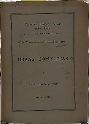 OBRAS COMPLETAS. TOMO I. ARTÍCULOS DE CRÍTICA LITERARIA - 1
