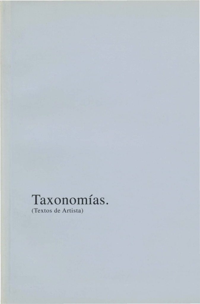 TAXONOMÍAS (TEXTOS DE ARTISTA) - 1