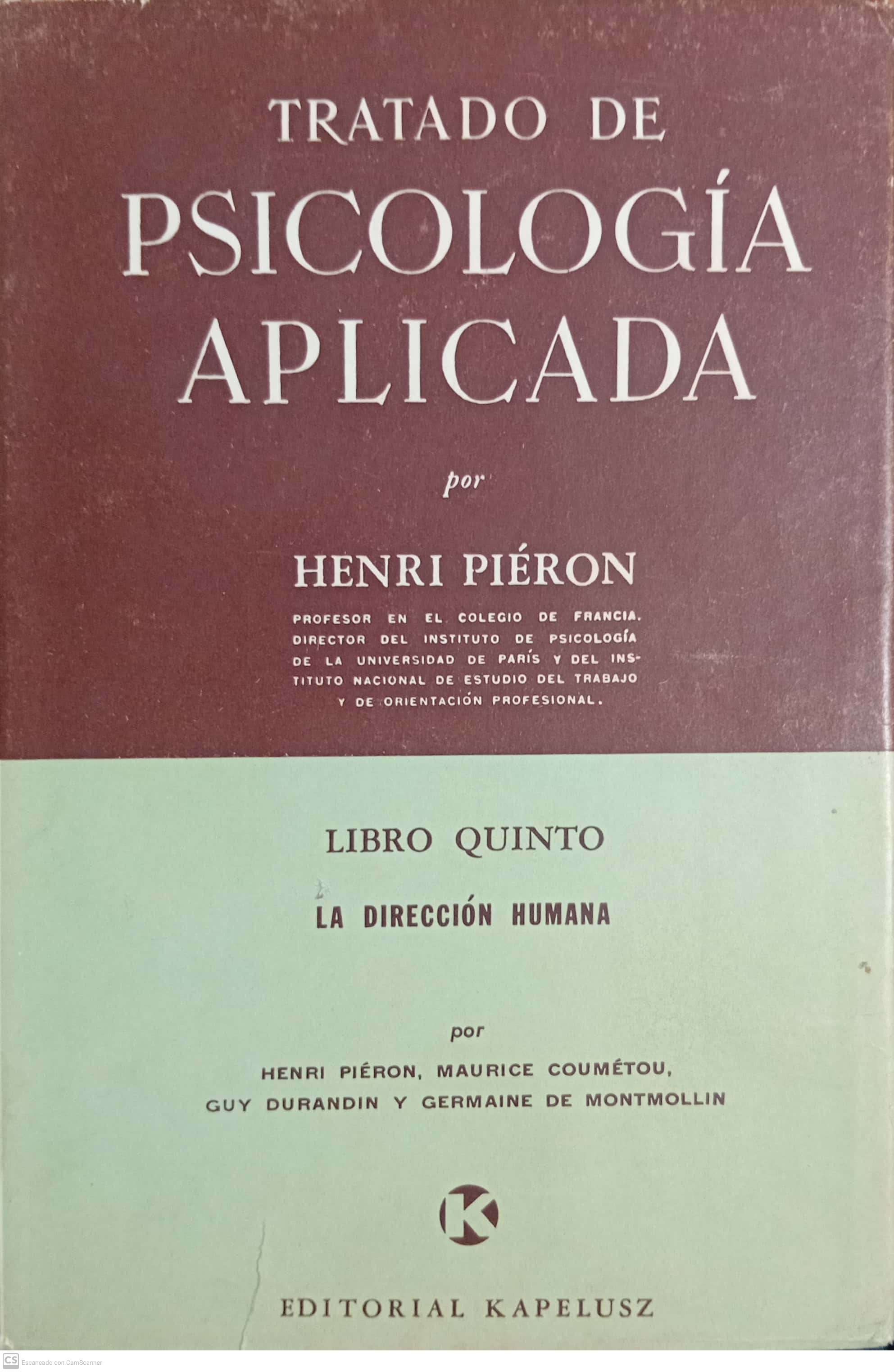 TRATADO DE PSICOLOGIA APLICADA. LIBRO QUINTO - 1