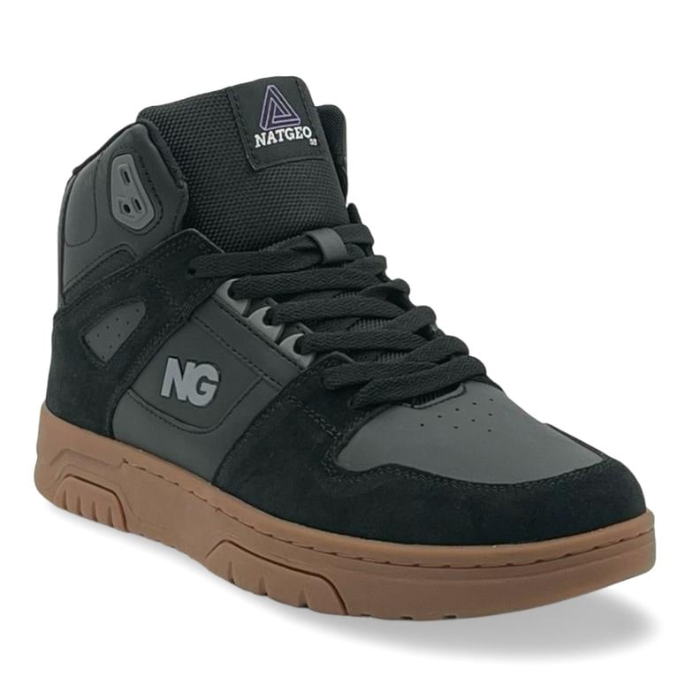 ZAPATILLA URBANA CAÑA ALTA CUERO BLACK HOMBRE NATGEO - 4
