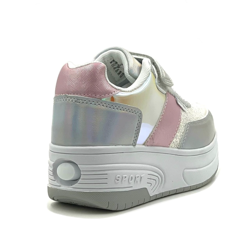 ZAPATILLAS CON RUEDAS TIPO PATIN PLATA - 3