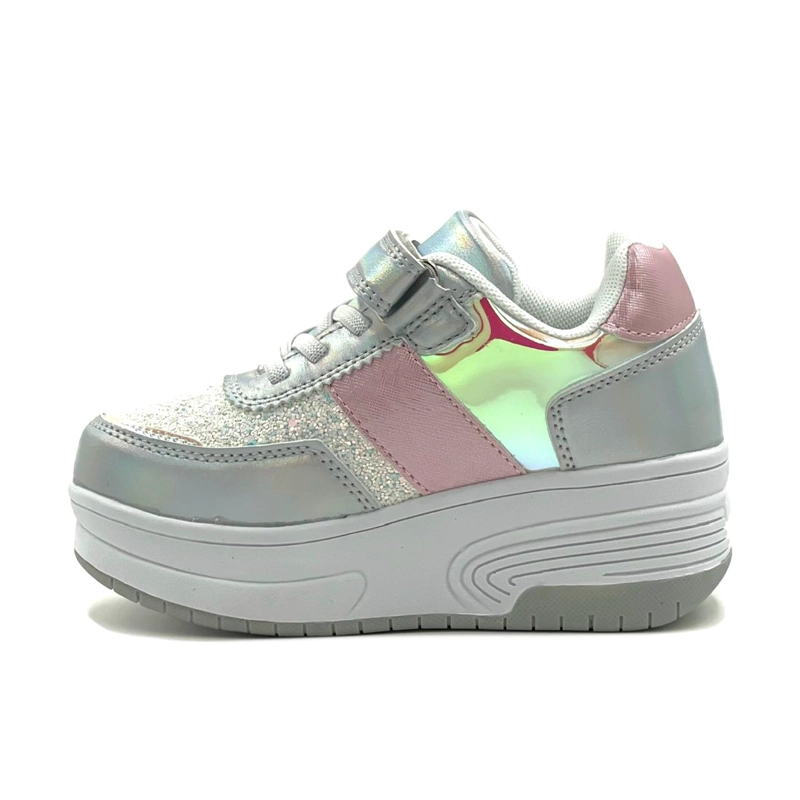 ZAPATILLAS CON RUEDAS TIPO PATIN PLATA - 5