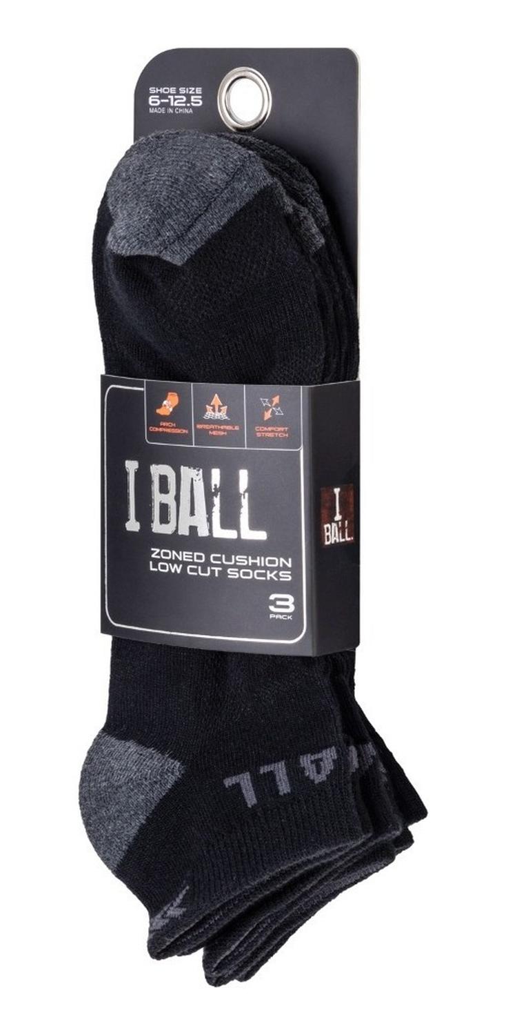 PACK X3 PARES CALCETINES CORTOS HOMBRE IBALL LOW CUT DEPORTIVA - 2