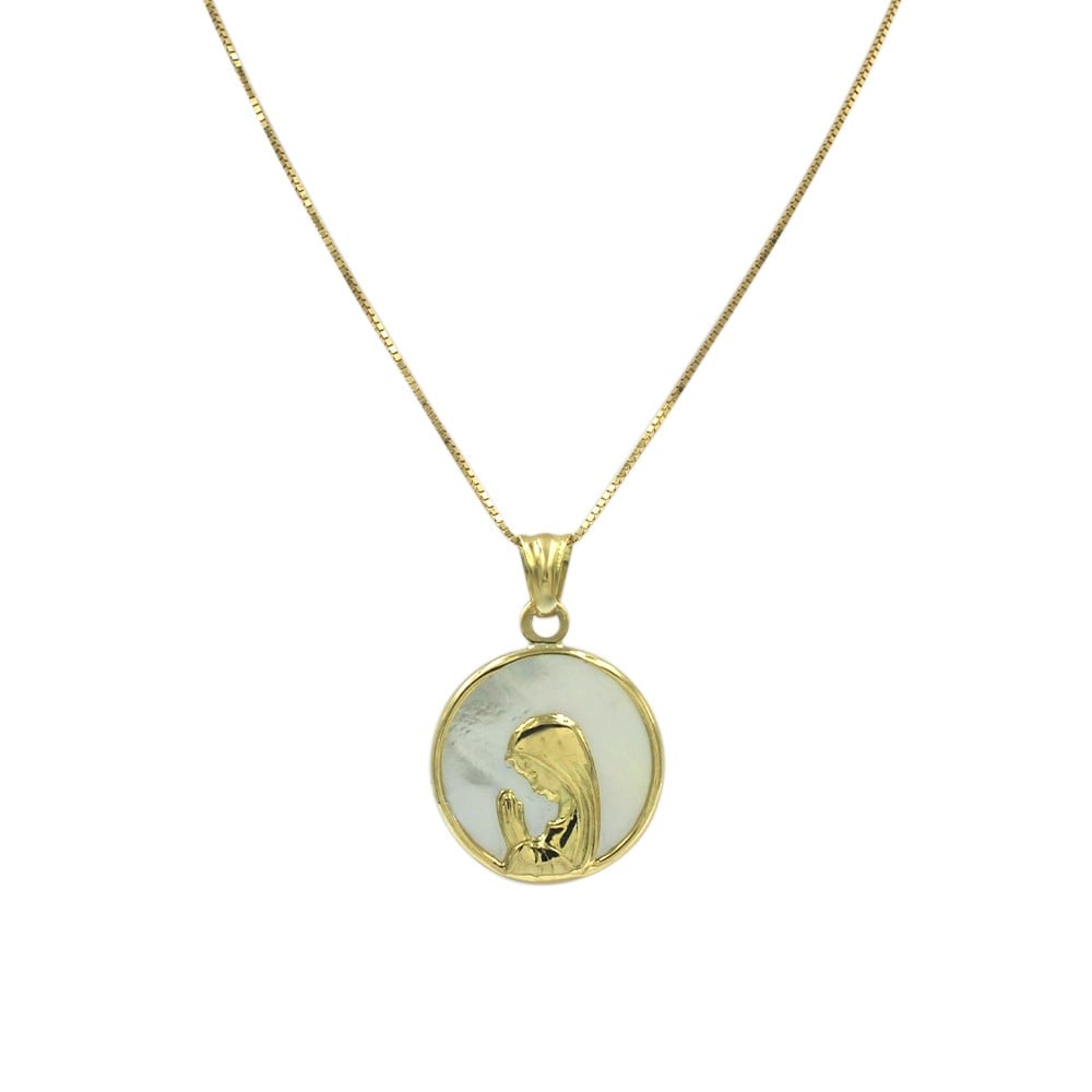 CONJUNTO VIRGEN NIÑA 17MM ORO 18K CON NACAR - 4