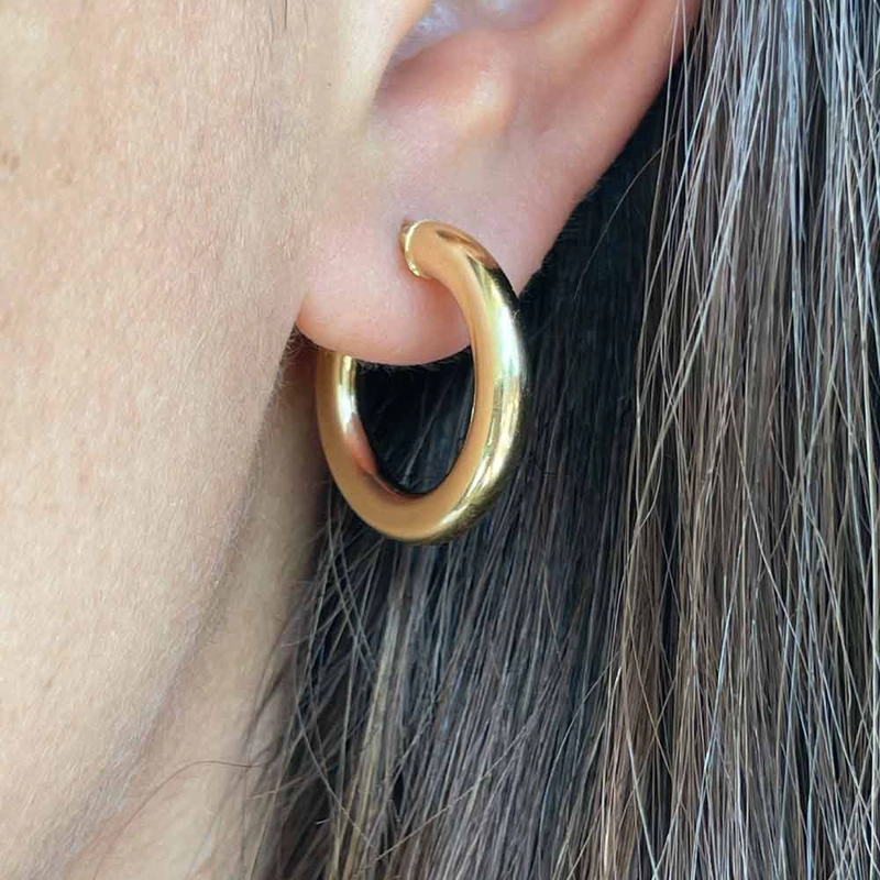 ARO ARGOLLA TUBO GRUESA ORO 18K - 3