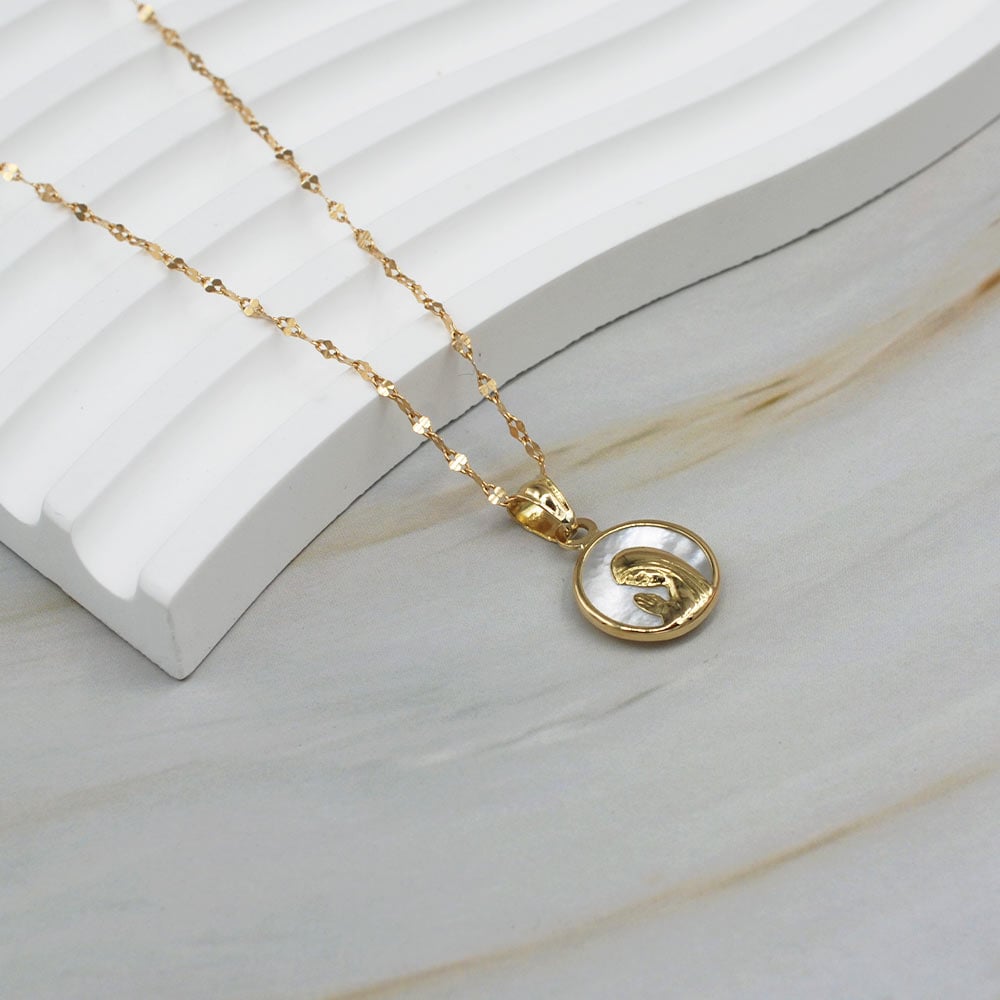 Conjunto Virgen Niña 12mm Oro 18k Nacar - 40cm - 3