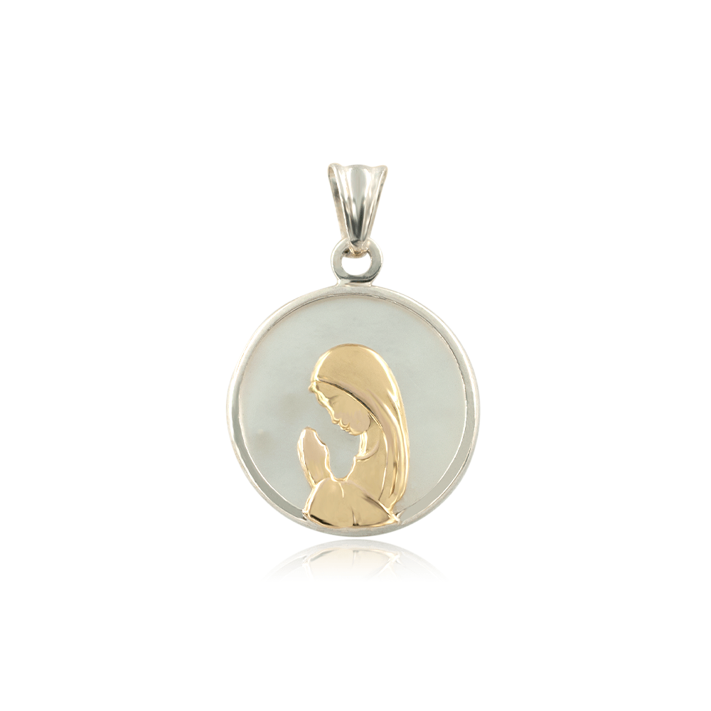 MEDALLA VIRGEN NIÑA DUBLE NACAR 17MM - 1