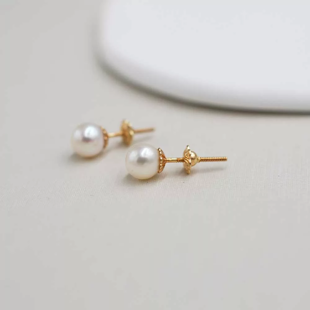 ARO PERLA CULTIVADA ORO AMARILLO 18K - 7MM - 1