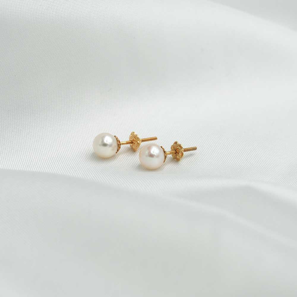 ARO PERLA CULTIVADA ORO AMARILLO 18K - 7MM - 3