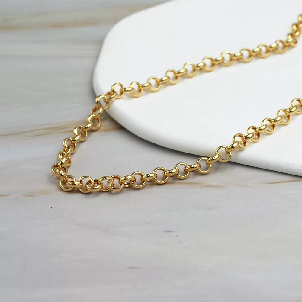 CADENA ROLO GRUESA ORO AMARILLO 18K - CADENA 45CM - 4