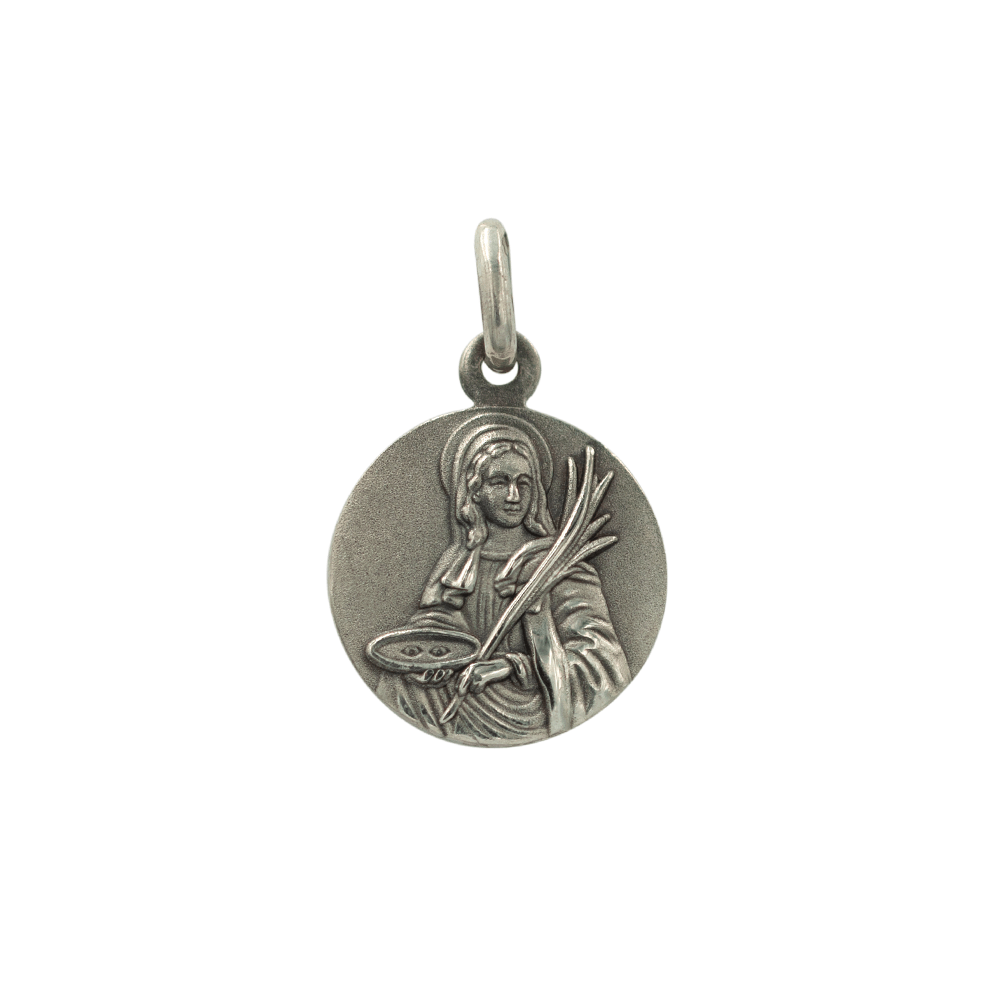 MEDALLA LUCIA PLATA 16MM - 1