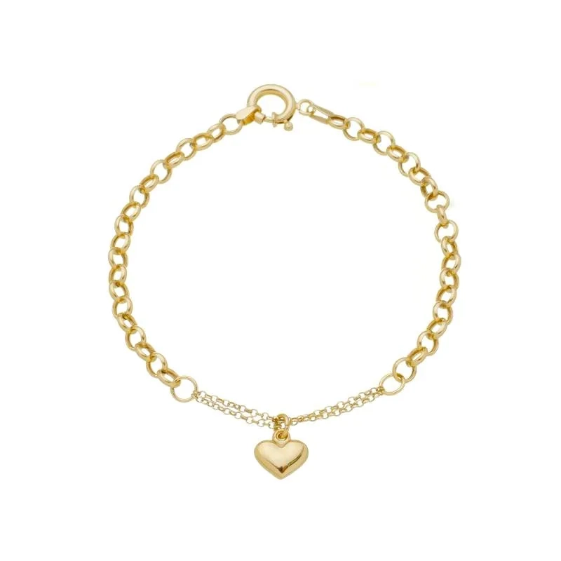 PULSERA ROLO CON CORAZON ORO 18K - 2