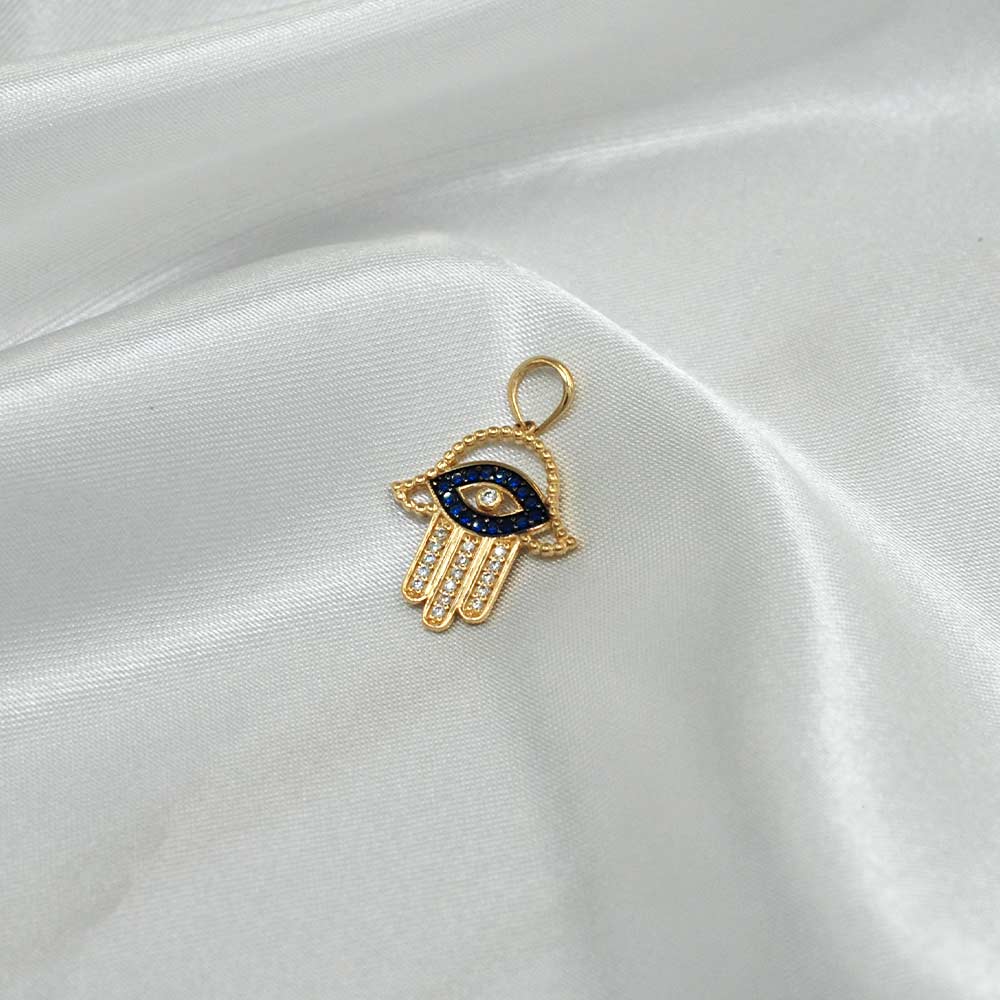 COLGANTE MANO DE FÁTIMA ORO 18K - 3