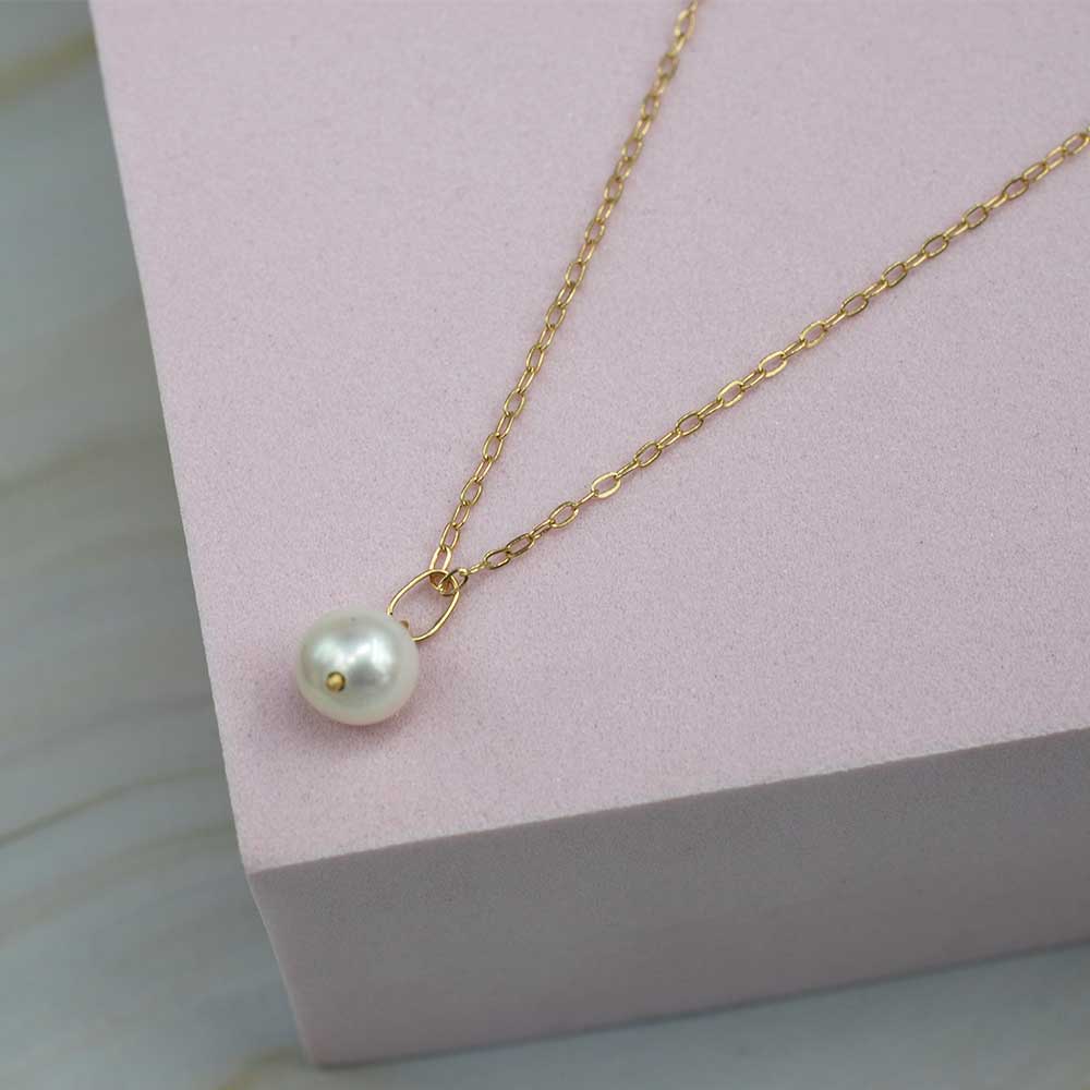 CONJUNTO CON PERLA NATURAL ORO 18K - 2