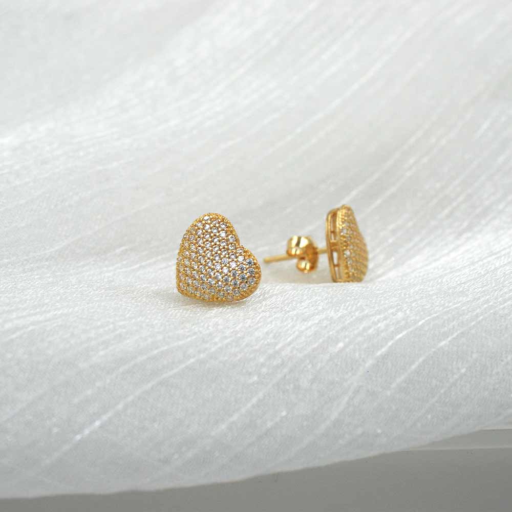 ARO CORAZON CIRCONES ORO 18K - 1