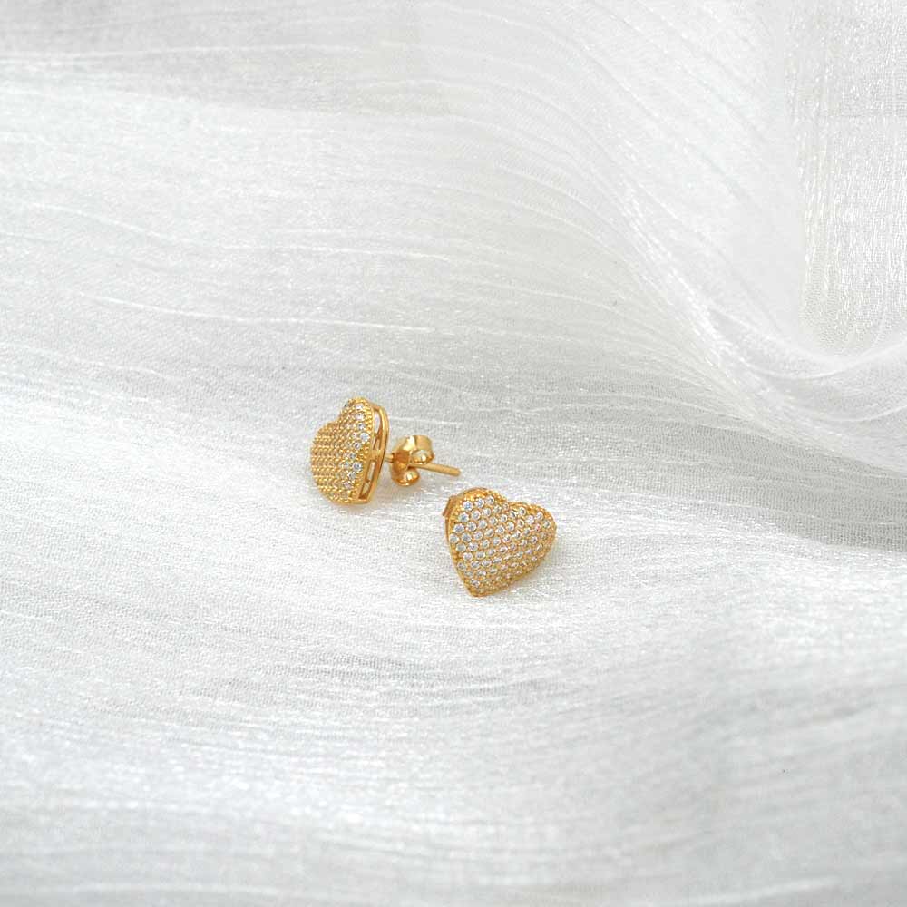 ARO CORAZON CIRCONES ORO 18K - 2