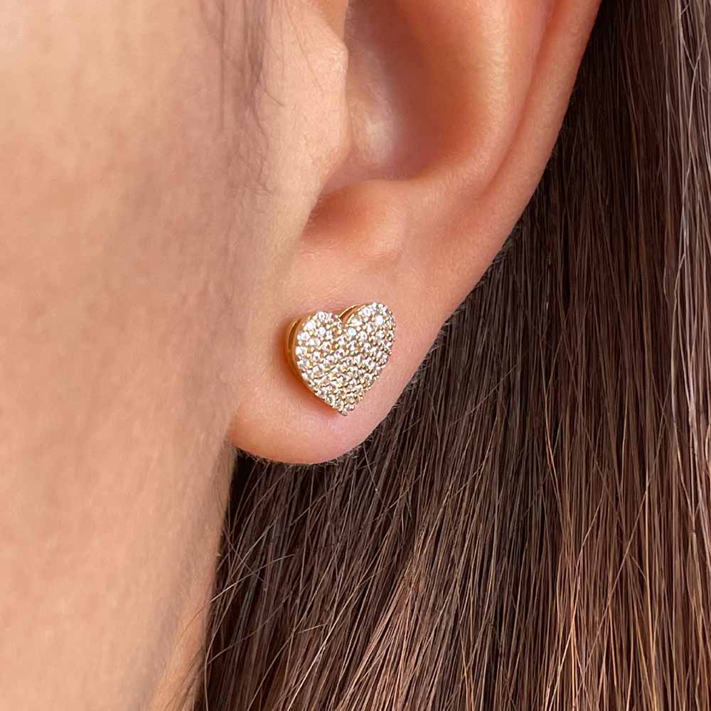 ARO CORAZON CIRCONES ORO 18K - 3