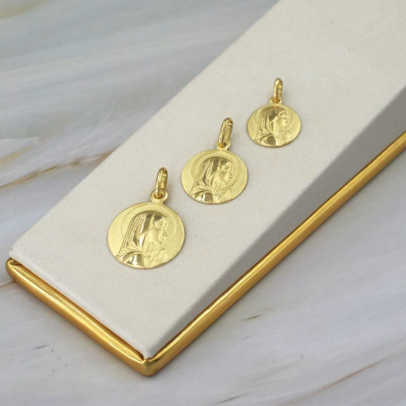 MEDALLA VIRGEN NIÑA ORO 18K - 14 MM - 2