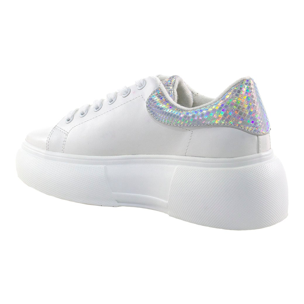 ZAPATILLAS MUJER MAILEA BLANCO ALTA TALON BRILLO - 3