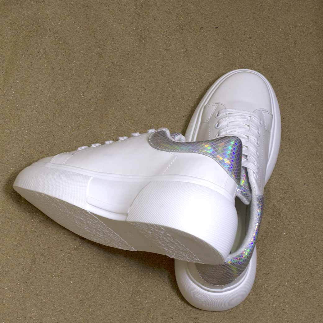 ZAPATILLAS MUJER MAILEA BLANCO ALTA TALON BRILLO - 4