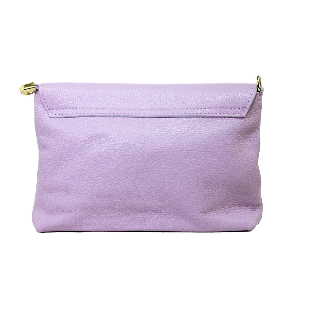 CARTERA CUERO CERROJO REDONDO LILA - 3