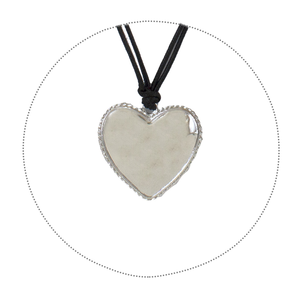COLLAR MAILEA AACO36370 PLATA LARGO CORAZON METAL - 2