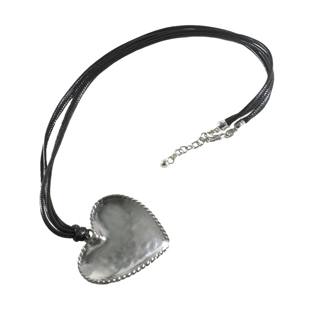 COLLAR MAILEA AACO36370 PLATA LARGO CORAZON METAL - 3
