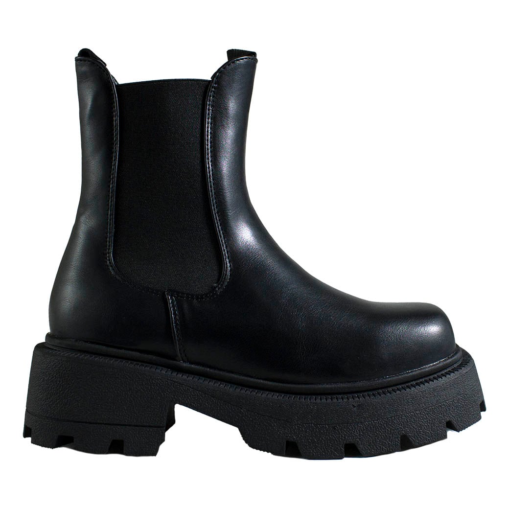 BOTÍN NEGRO TACO CUADRADO LISO - 2