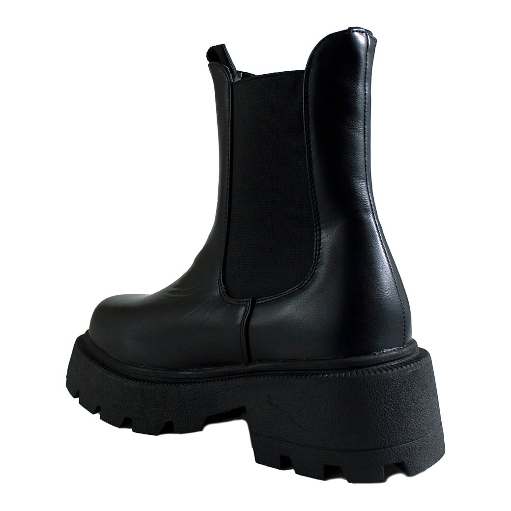 BOTÍN NEGRO TACO CUADRADO LISO - 3