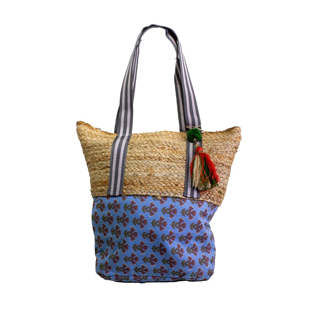 CARTERA YUTE TELA AZUL - 1