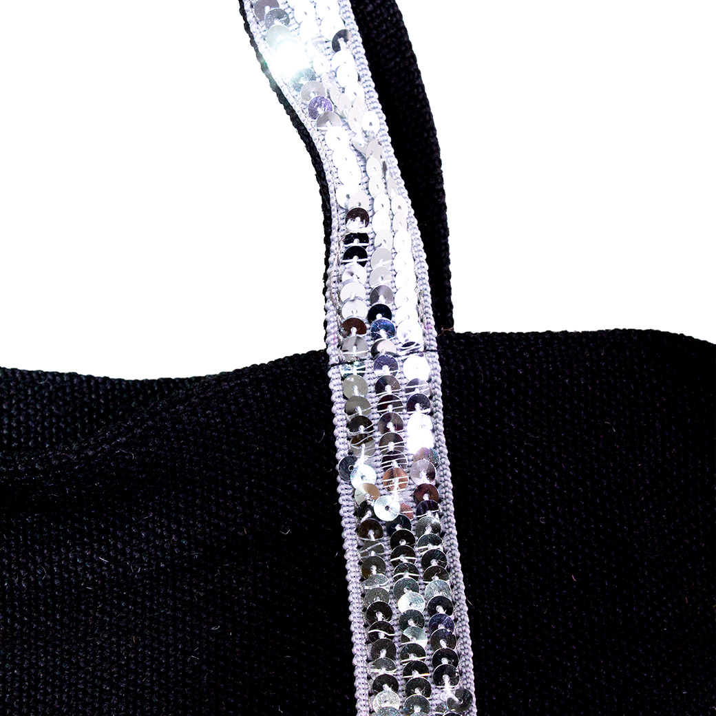 CARTERA YUTE C/ LENTEJUELAS NEGRO - 2