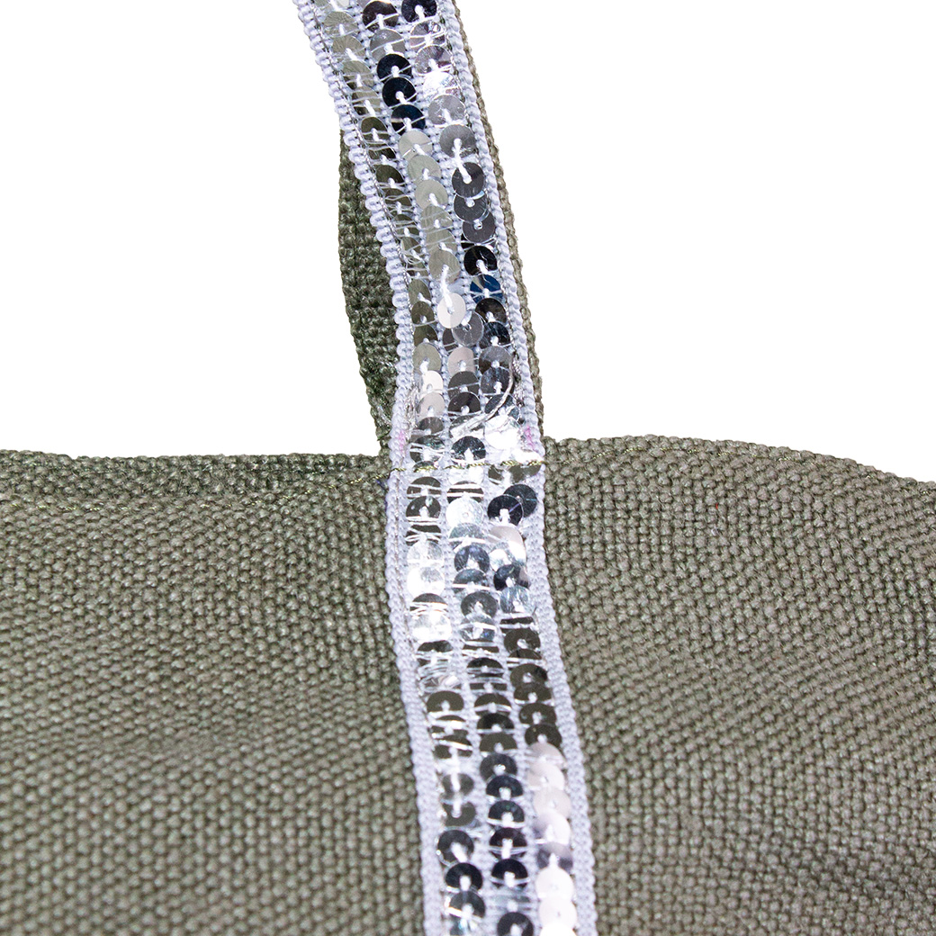 CARTERA YUTE C/ LENTEJUELAS VERDE - 2