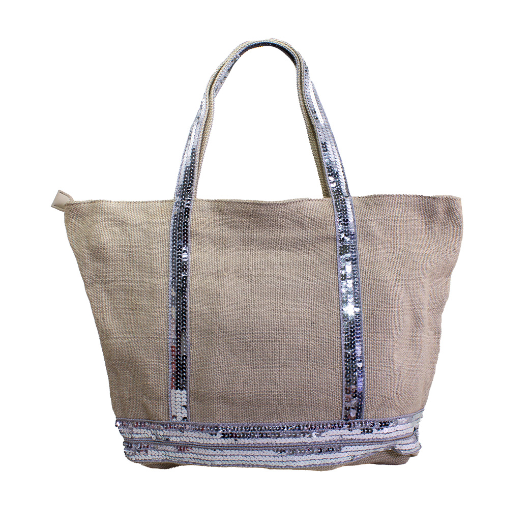 CARTERA YUTE C/ LENTEJUELAS KHAKI - 1