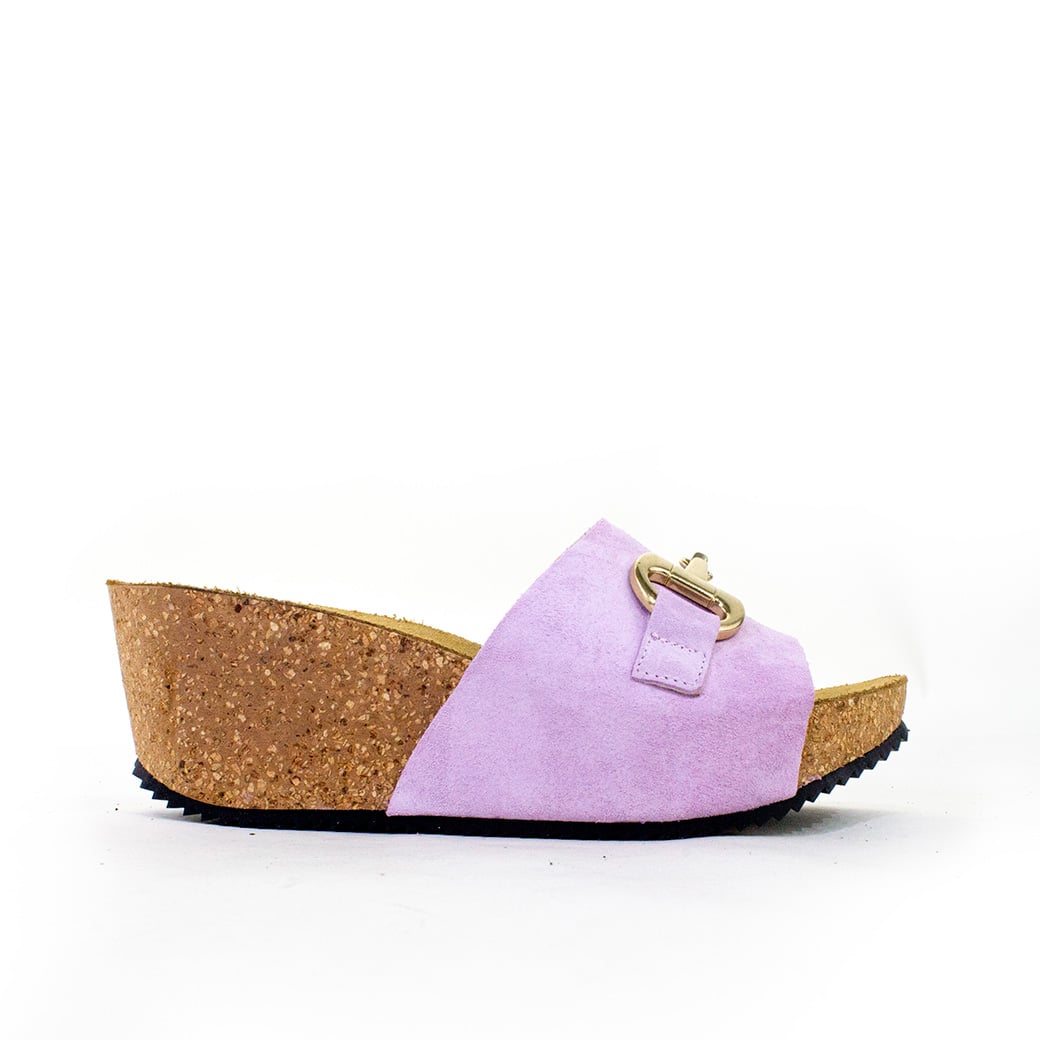 SANDALIAS MUJER MAILEA RENO ALTO CON HEBILLA LILA - 1