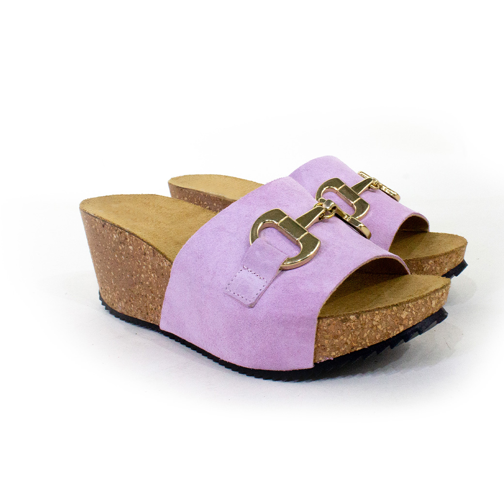 SANDALIAS MUJER MAILEA RENO ALTO CON HEBILLA LILA - 2
