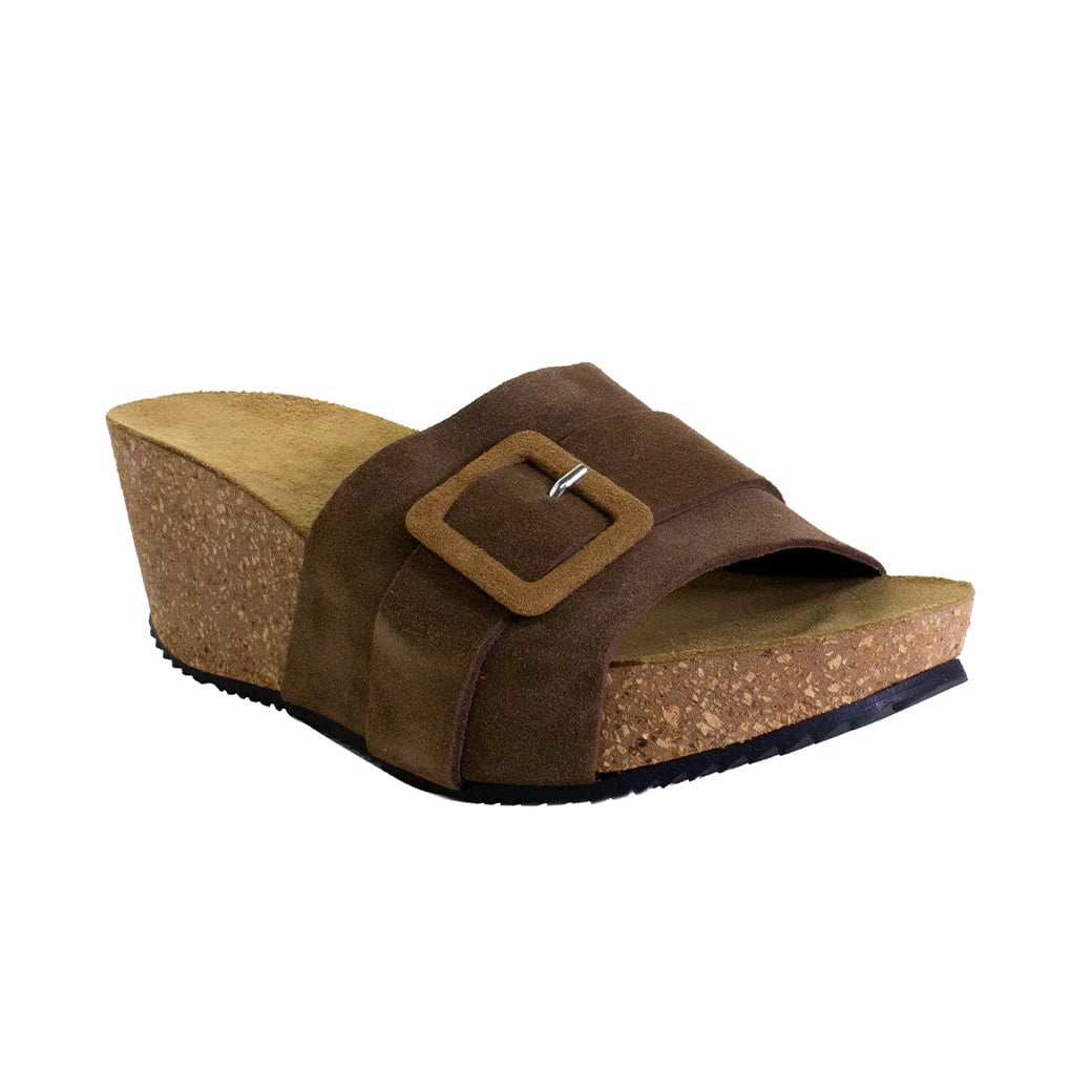 SANDALIAS MUJER MAILEA ALTO HEBILLA FORRADA TOSTADO - 2