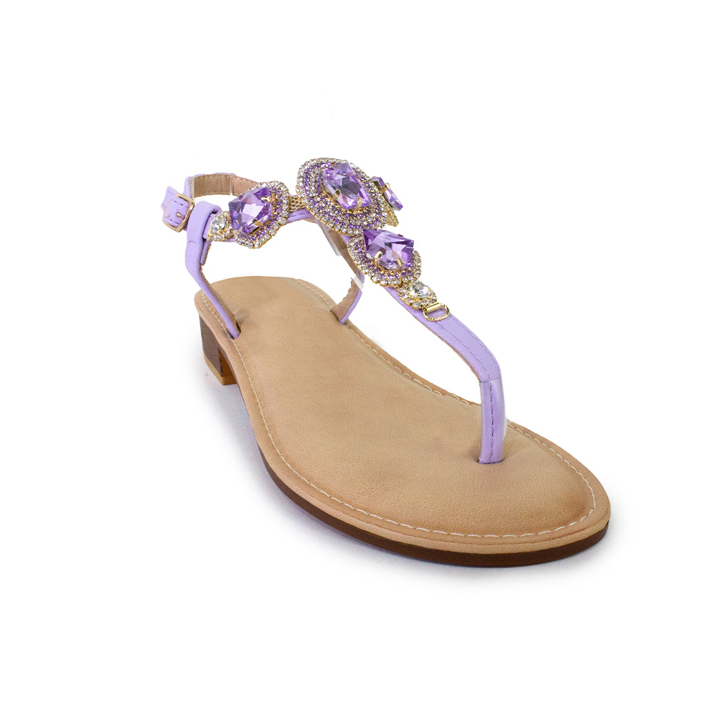 SANDALIAS MUJER MAILEA BAJA CON PIEDRAS LILA - 2