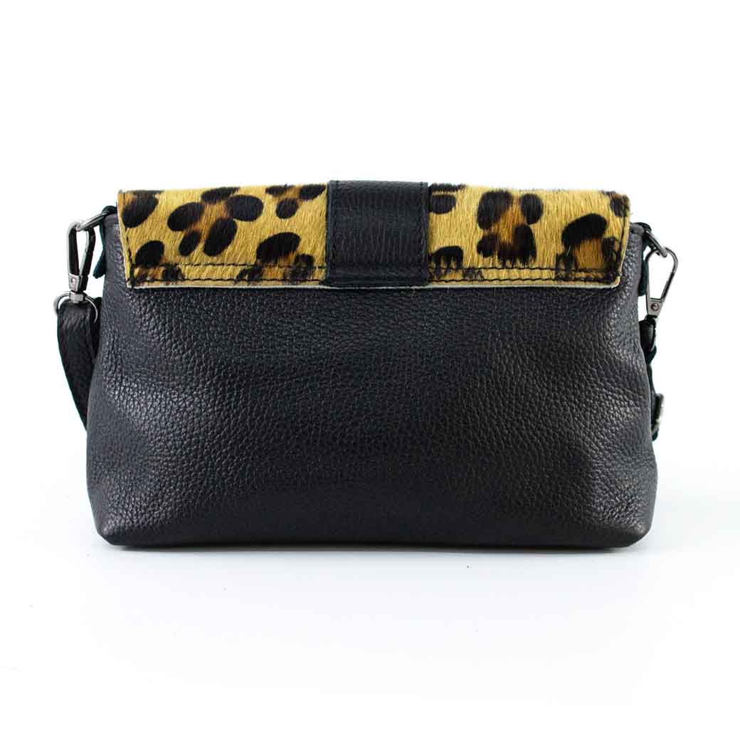 CARTERA DE CUERO HEBILLA 672 MUJER CEBRA LEOPARDO MAILEA - 3
